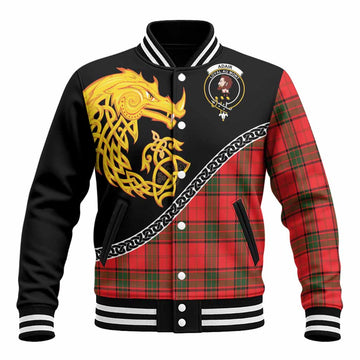Adair Tartan Crest Baseball Jacket Legendary Dragon Knot Half Style