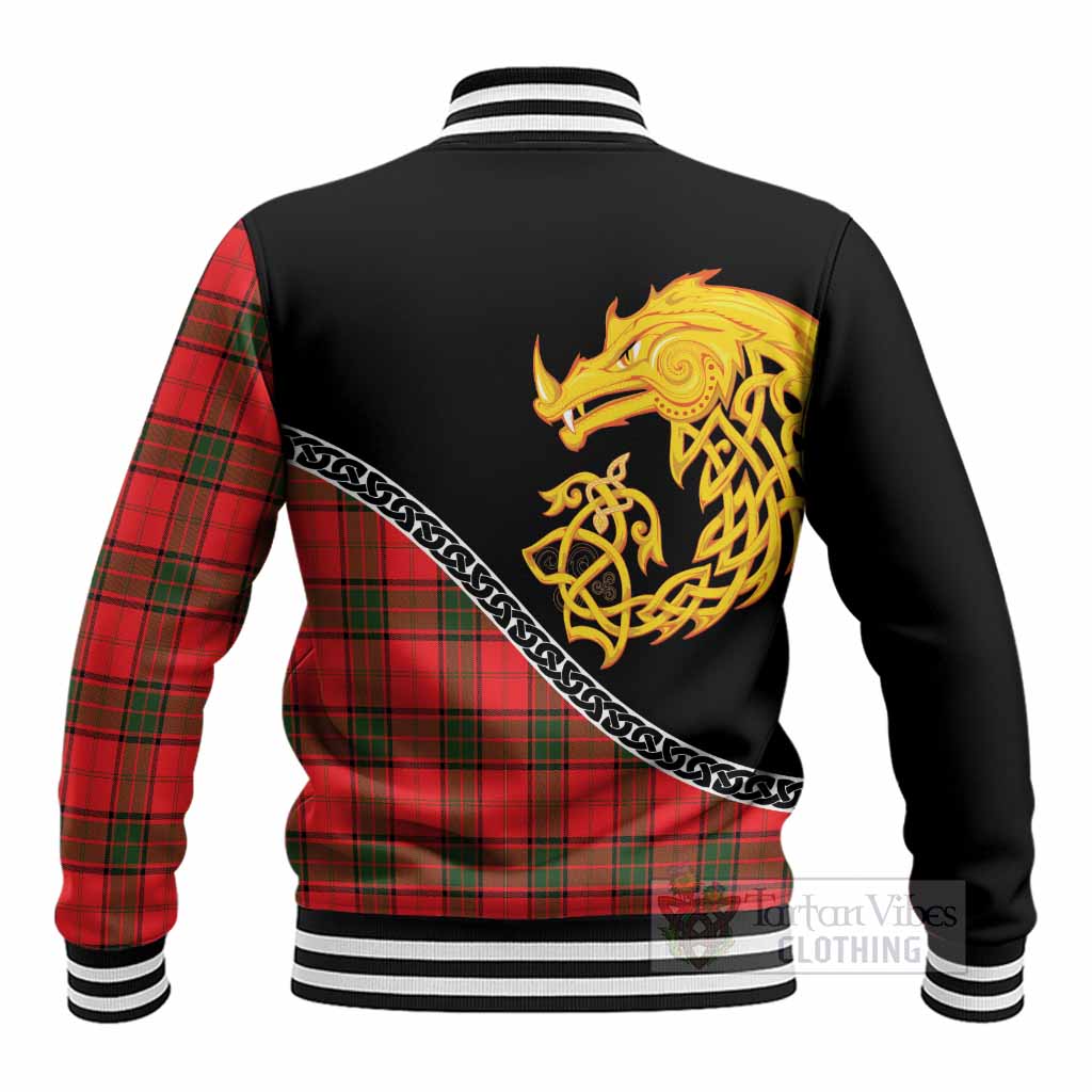 Adair Tartan Crest Baseball Jacket Legendary Dragon Knot Half Style