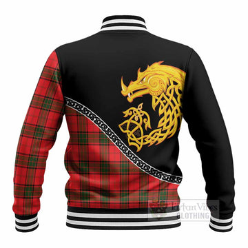 Adair Tartan Crest Baseball Jacket Legendary Dragon Knot Half Style