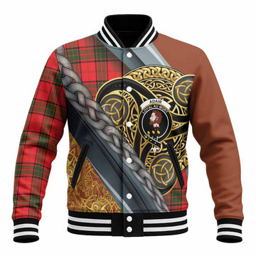Adair Tartan Crest Baseball Jacket Scottish Triskele Celtic