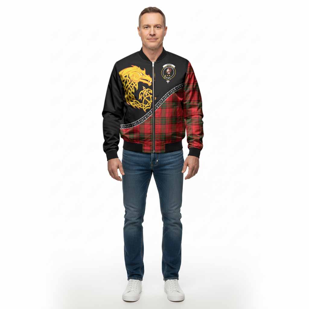 Adair Tartan Crest Bomber Jacket Legendary Dragon Knot Half Style