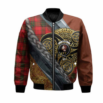 Adair Tartan Crest Bomber Jacket Scottish Triskele Celtic