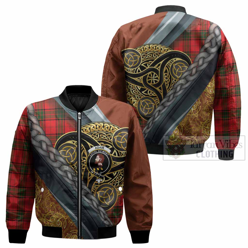 Adair Tartan Crest Bomber Jacket Scottish Triskele Celtic