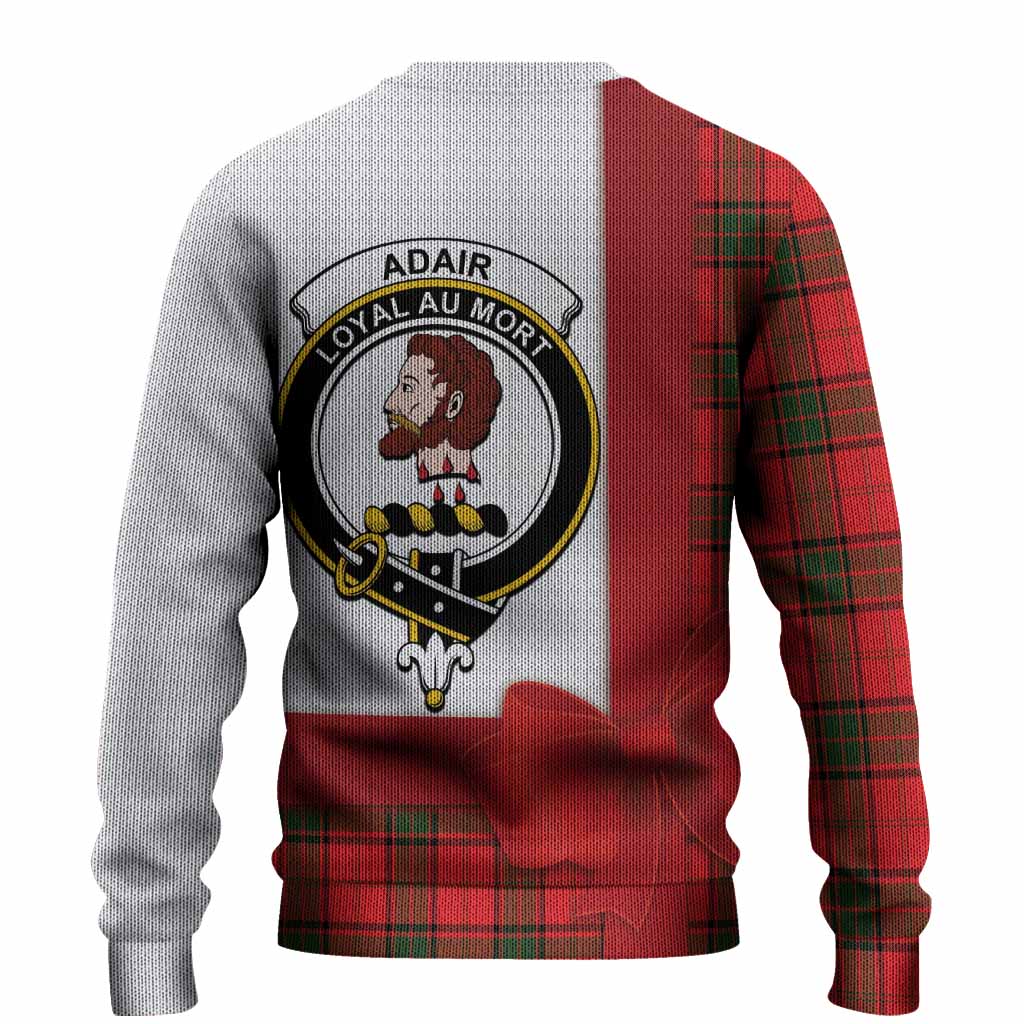 Adair Tartan Crest Christmas Christmas Ugly Sweater Highland Cow Bagpipes Coquette Bow Style