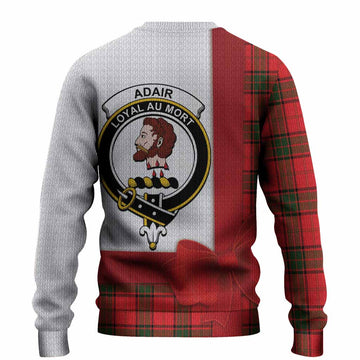 Adair Tartan Crest Christmas Christmas Ugly Sweater Highland Cow Bagpipes Coquette Bow Style