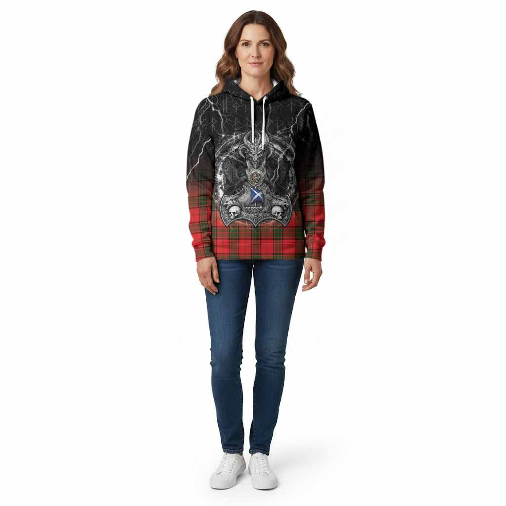 Adair Tartan Crest Cotton Hoodie Celtic Odin's Raven Legacy