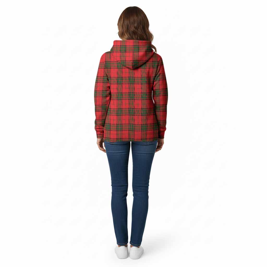 Adair Tartan Crest Cotton Hoodie Ferocious Lion Style