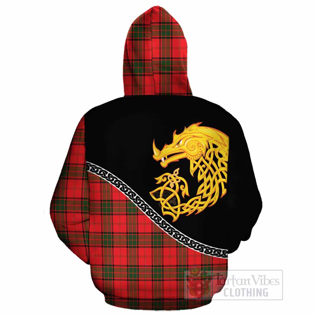 Adair Tartan Crest Cotton Hoodie Legendary Dragon Knot Half Style