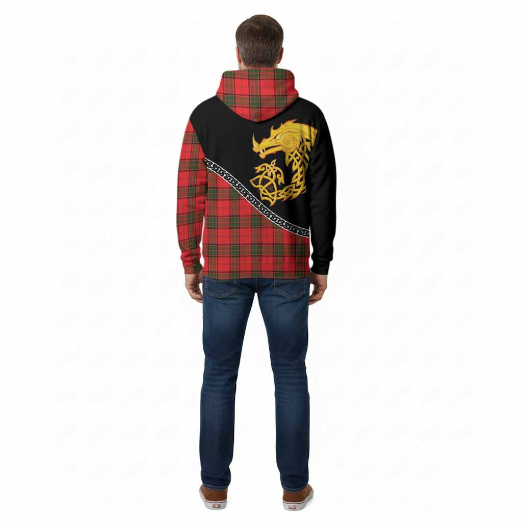 Adair Tartan Crest Cotton Hoodie Legendary Dragon Knot Half Style