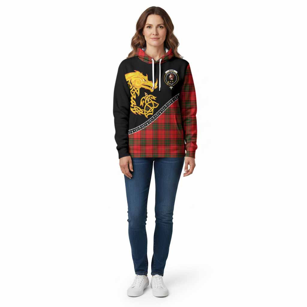 Adair Tartan Crest Cotton Hoodie Legendary Dragon Knot Half Style