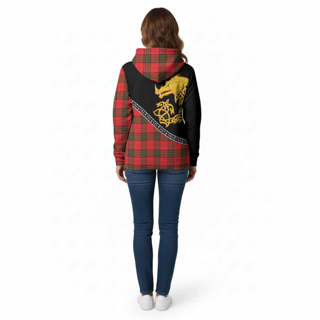 Adair Tartan Crest Cotton Hoodie Legendary Dragon Knot Half Style