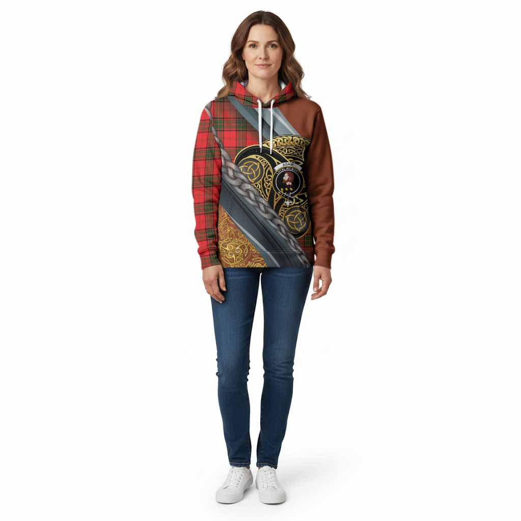 Adair Tartan Crest Cotton Hoodie Scottish Triskele Celtic