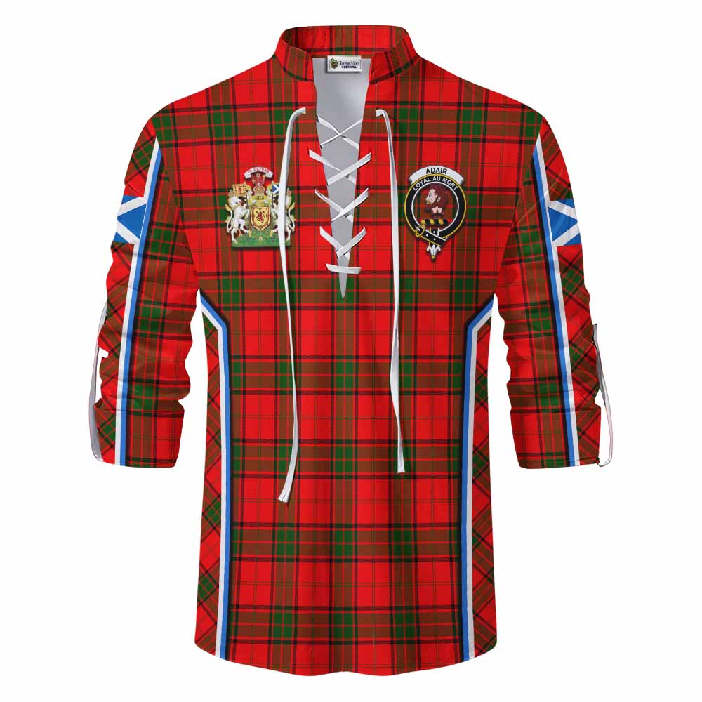 Adair Tartan Crest Ghillie Kilt Shirt Scotland Coat of Arm Flag Style - Tartan Vibes Clothing