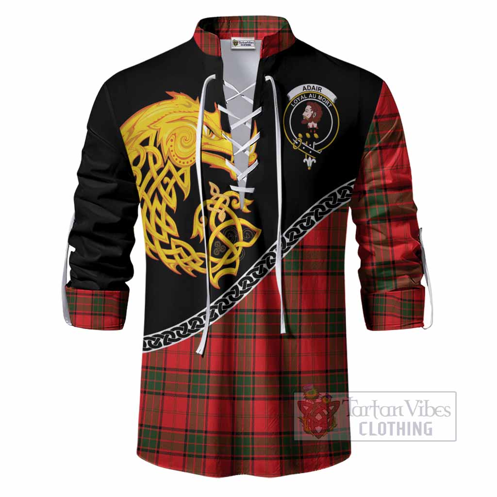 Adair Tartan Crest Ghillie Shirt Legendary Dragon Knot Half Style