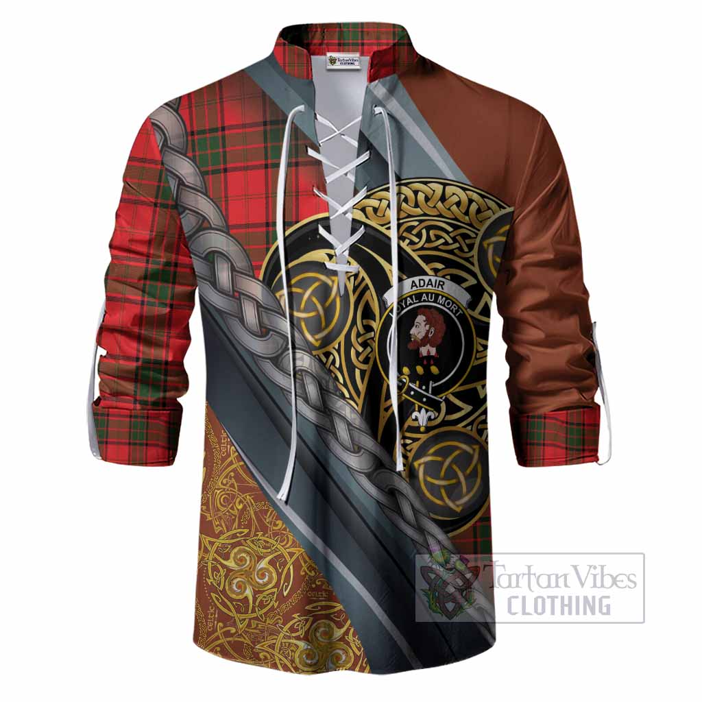 Adair Tartan Crest Ghillie Shirt Scottish Triskele Celtic