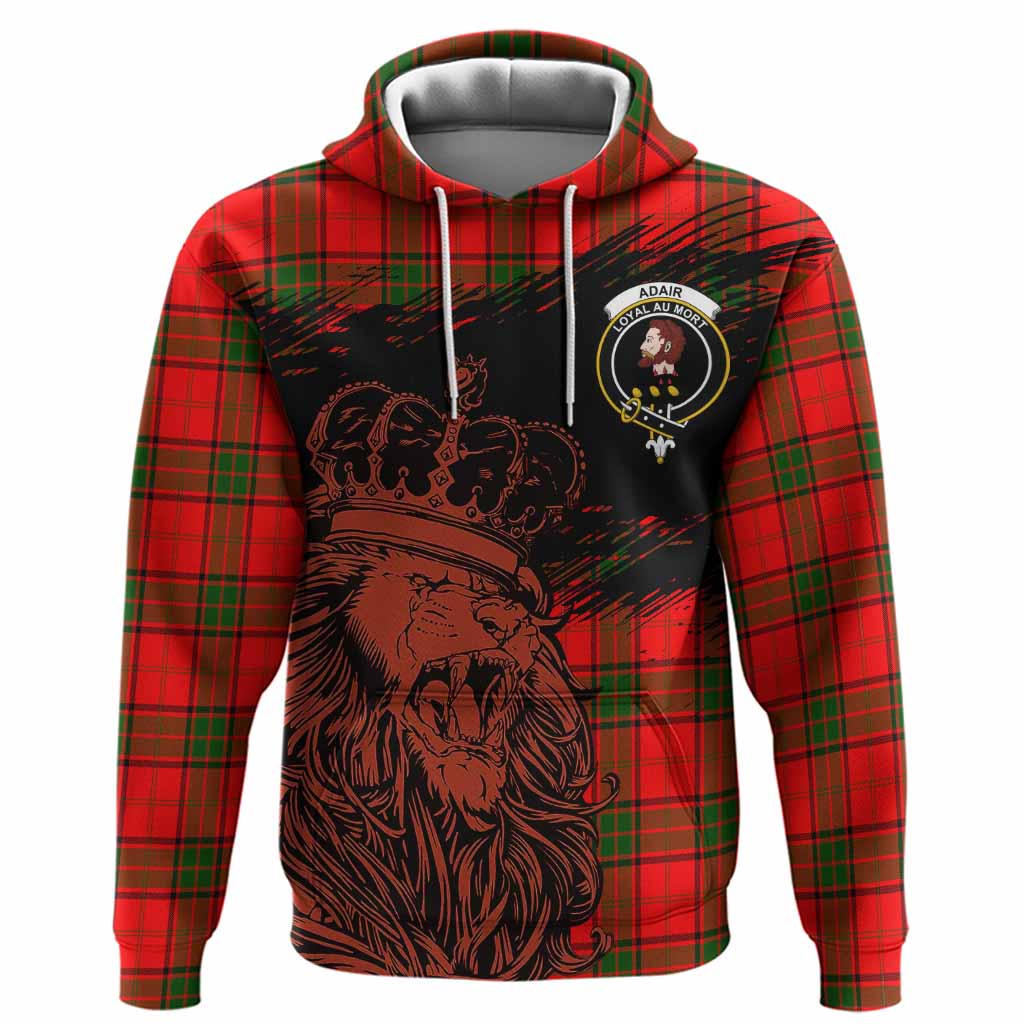 Adair Tartan Crest Hoodie Crowned Lion Heritage Style
