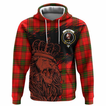 Adair Tartan Crest Hoodie Crowned Lion Heritage Style