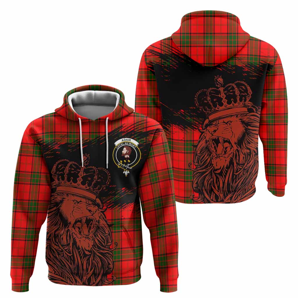Adair Tartan Crest Hoodie Crowned Lion Heritage Style