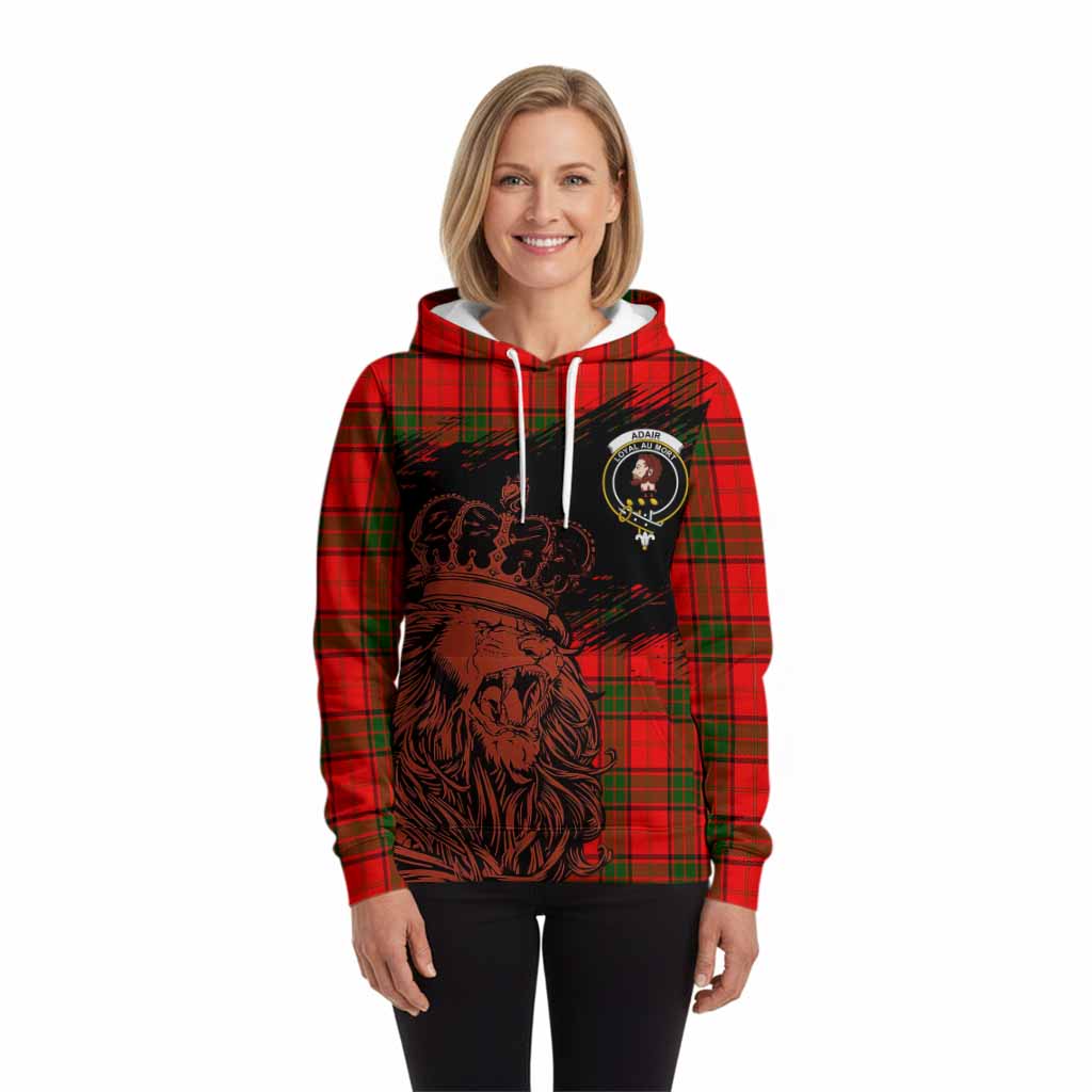 Adair Tartan Crest Hoodie Crowned Lion Heritage Style
