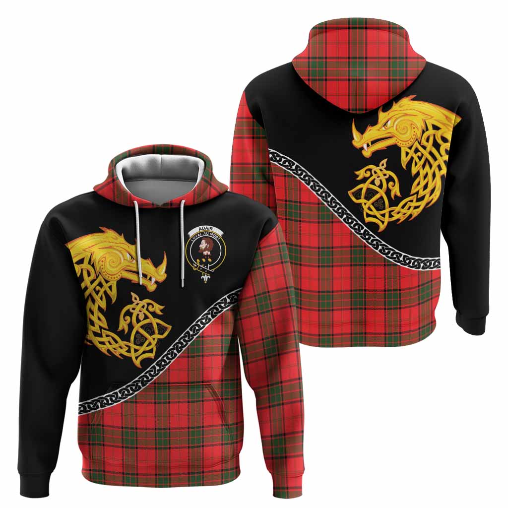 Adair Tartan Crest Hoodie Legendary Dragon Knot Half Style