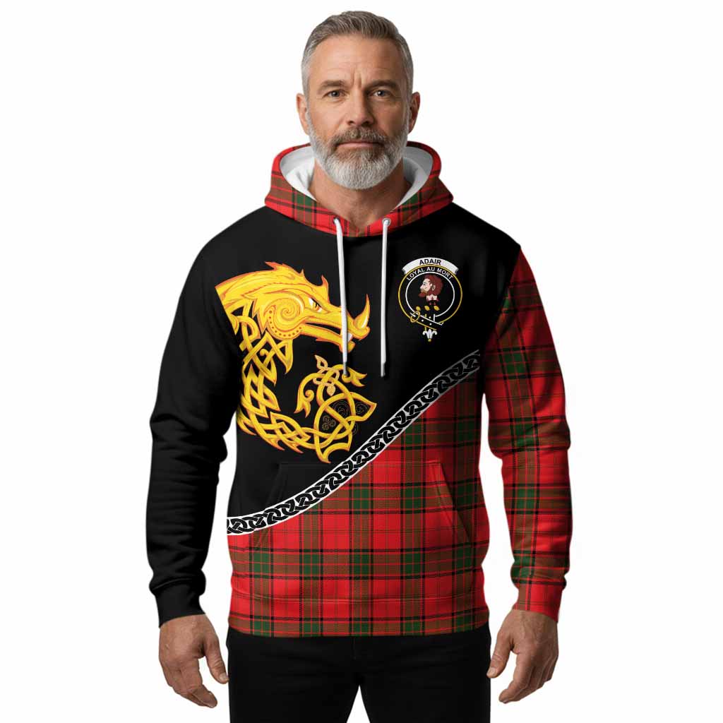 Adair Tartan Crest Hoodie Legendary Dragon Knot Half Style