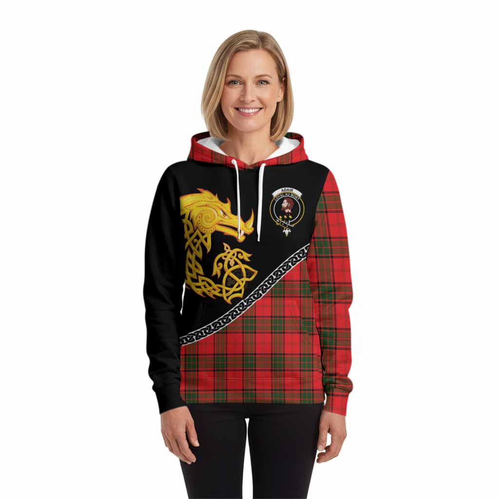 Adair Tartan Crest Hoodie Legendary Dragon Knot Half Style