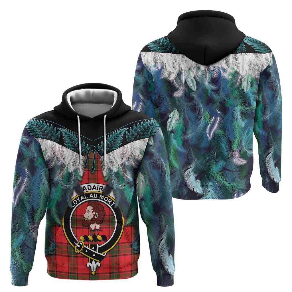 Adair Tartan Crest Hoodie New Zealand Maori Korowai Cloak