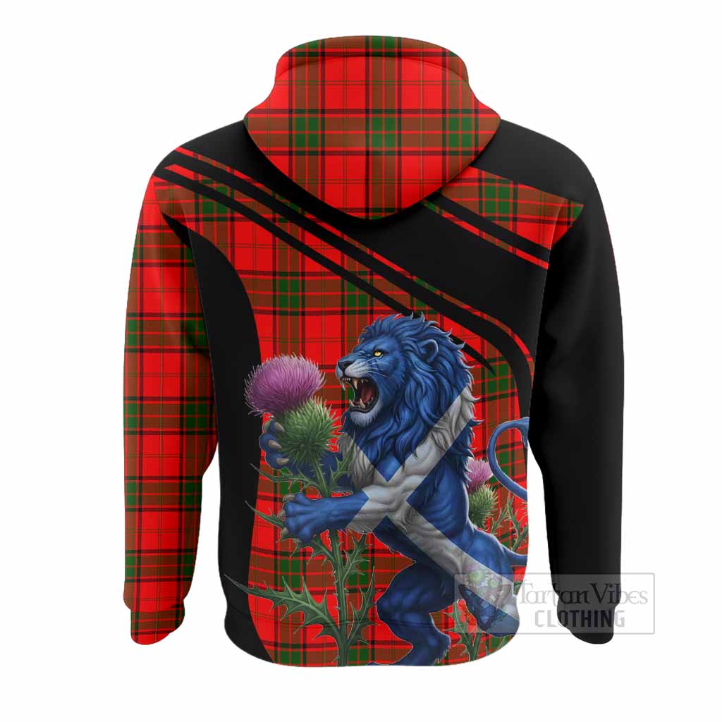 Adair Tartan Crest Hoodie Scottish Lion Rampant Thistle