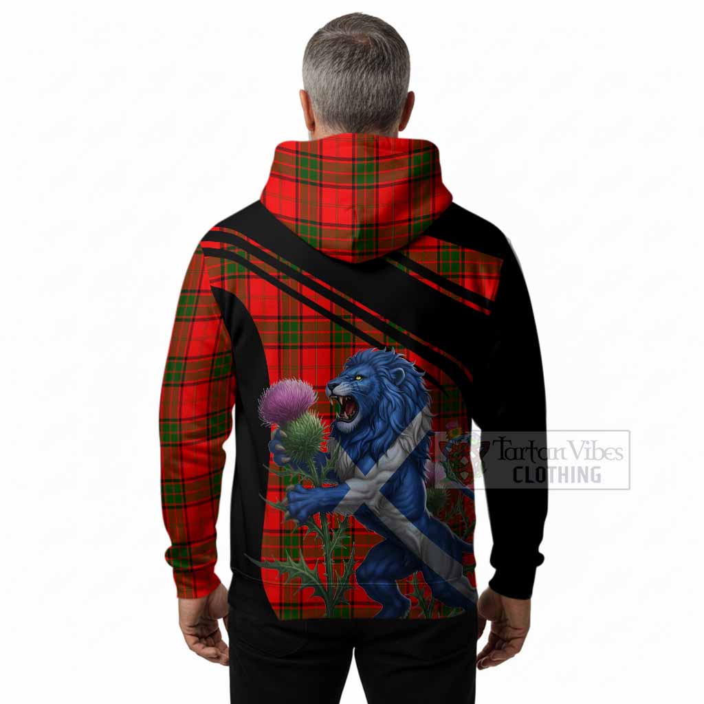 Adair Tartan Crest Hoodie Scottish Lion Rampant Thistle
