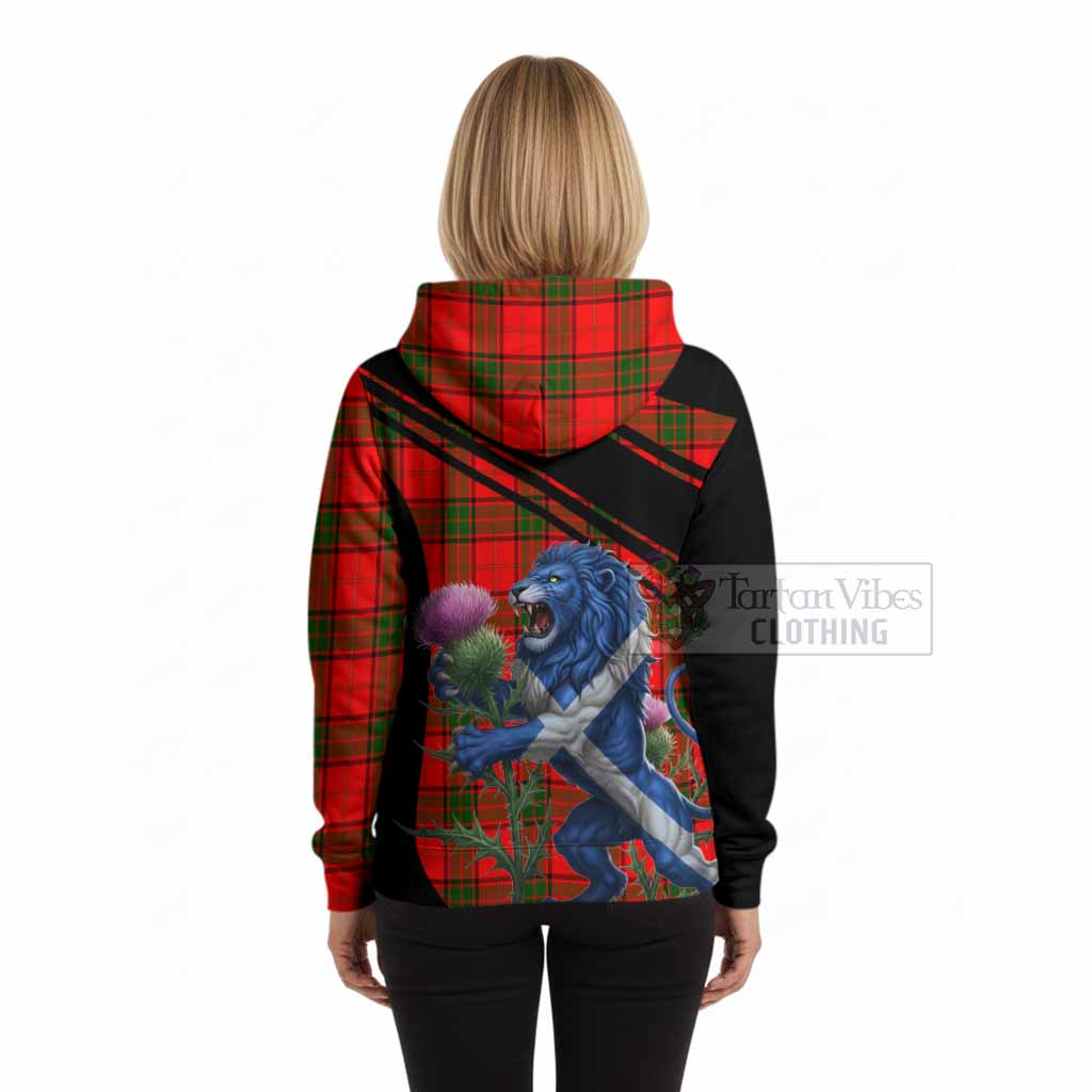 Adair Tartan Crest Hoodie Scottish Lion Rampant Thistle