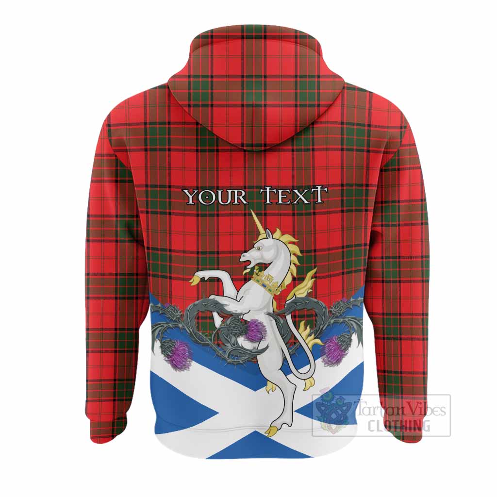 Adair Tartan Crest Hoodie Scottish Unicorn With Thistle