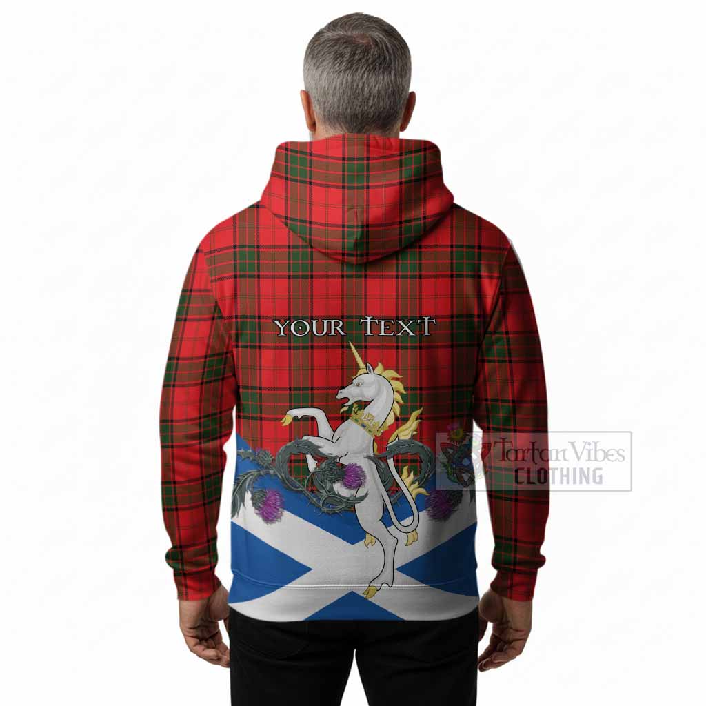 Adair Tartan Crest Hoodie Scottish Unicorn With Thistle