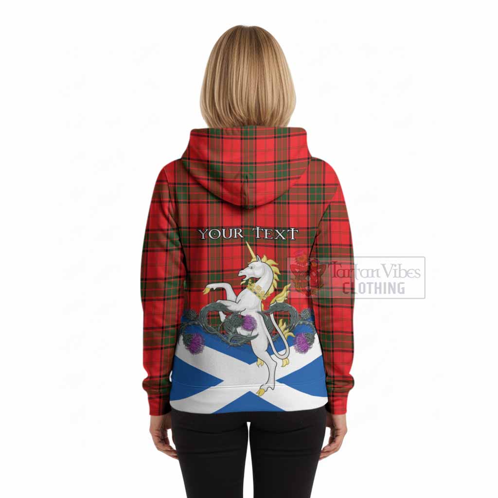 Adair Tartan Crest Hoodie Scottish Unicorn With Thistle