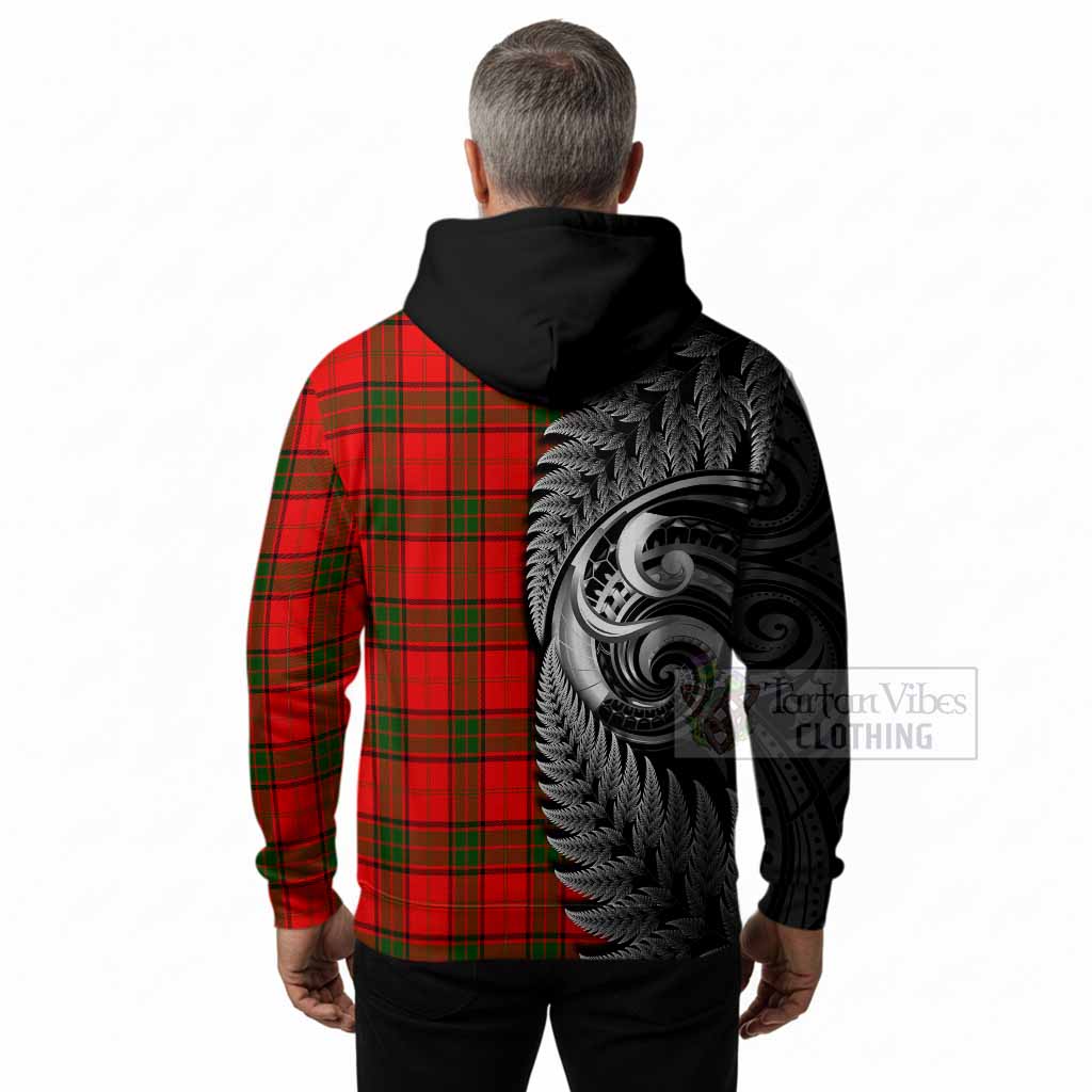 Adair Tartan Crest Hoodie With New Zealand Silver Fern Maori Koru