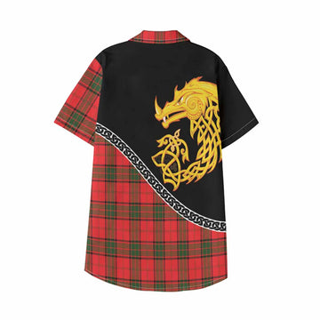 Adair Tartan Crest Kid Hawaiian Shirt Legendary Dragon Knot Half Style
