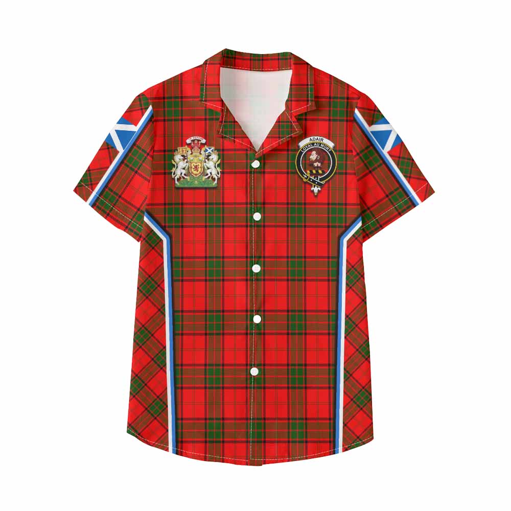 Adair Tartan Crest Kid Hawaiian Shirt Scotland Coat of Arm Flag Style - Tartan Vibes Clothing
