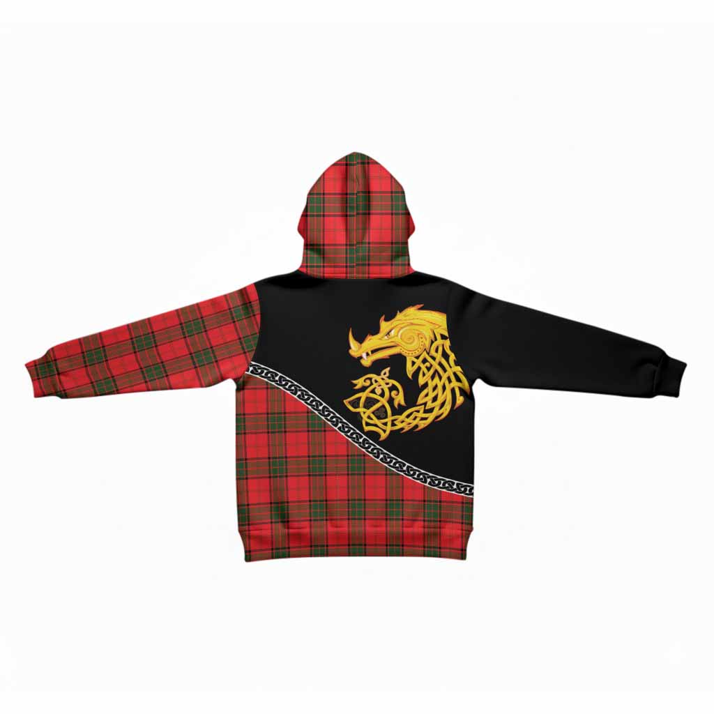 Adair Tartan Crest Kid Hoodie Legendary Dragon Knot Half Style