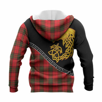 Adair Tartan Crest Knitted Hoodie Legendary Dragon Knot Half Style