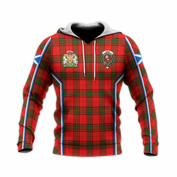 Adair Tartan Crest Knitted Hoodie Scotland Coat of Arm Flag Style - Tartan Vibes Clothing