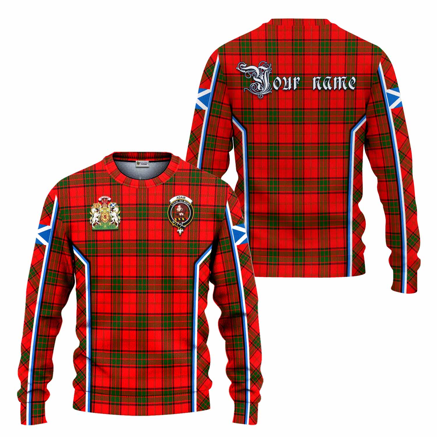 Adair Tartan Crest Knitted Sweater Scotland Coat of Arm Flag Style - Tartan Vibes Clothing