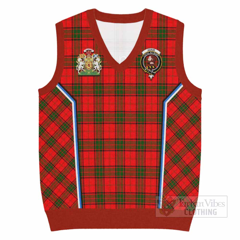 Adair Tartan Crest Knitted V-Neck Vest Scotland Coat of Arm Flag Style - Tartan Vibes Clothing