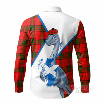 Adair Tartan Crest Loch Ness Monster Long Sleeve Button Shirts Nessie Scottish Map Tha Gradh Agam Air Alba