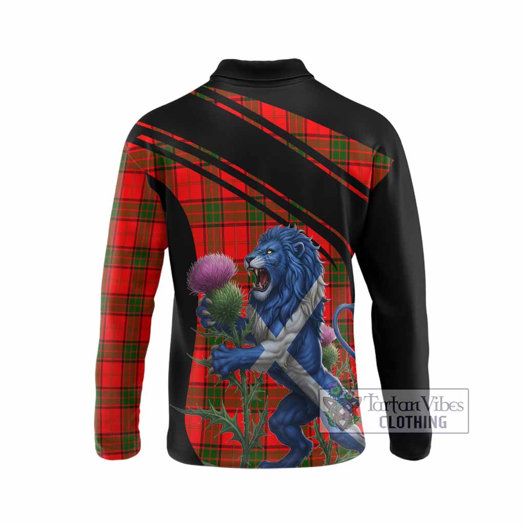 Adair Tartan Crest Long Sleeve Button Shirts Scottish Lion Rampant Thistle