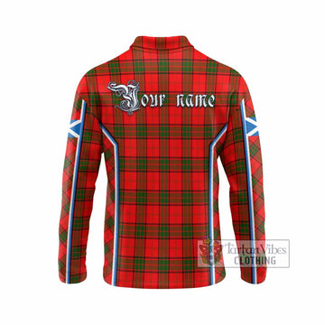Adair Tartan Crest Long Sleeve Polo Shirt Scotland Coat of Arm Flag Style
