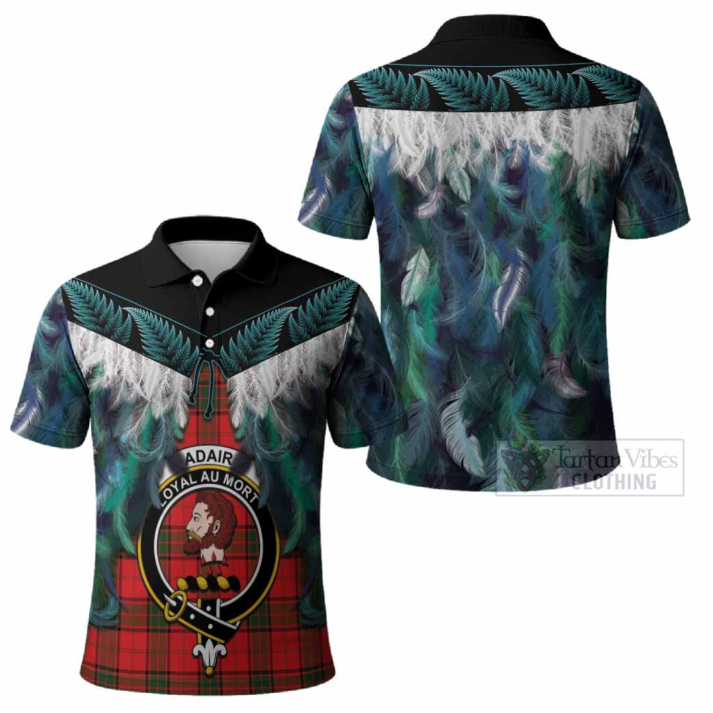 Adair Tartan Crest Polo Shirt New Zealand Maori Korowai Cloak