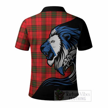 Adair Tartan Crest Polo Shirt Scottish Golden Lions Wave Flow
