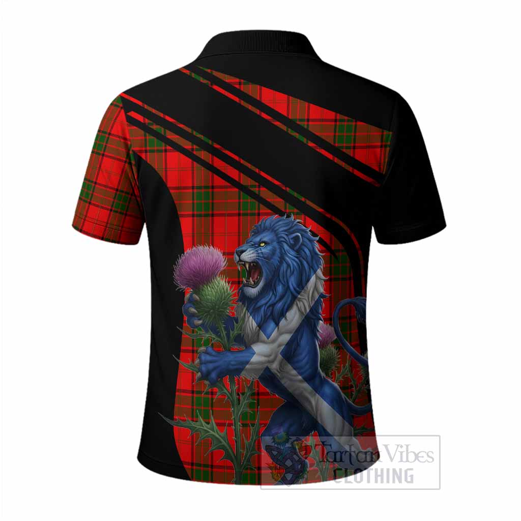 Adair Tartan Crest Polo Shirt Scottish Lion Rampant Thistle