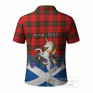 Adair Tartan Crest Polo Shirt Scottish Unicorn With Thistle