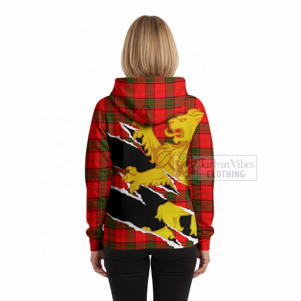 Adair Tartan Crest Scottish Hoodie Heraldic Golden Lion