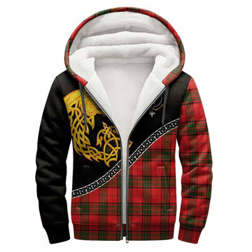 Adair Tartan Crest Sherpa Hoodie Legendary Dragon Knot Half Style